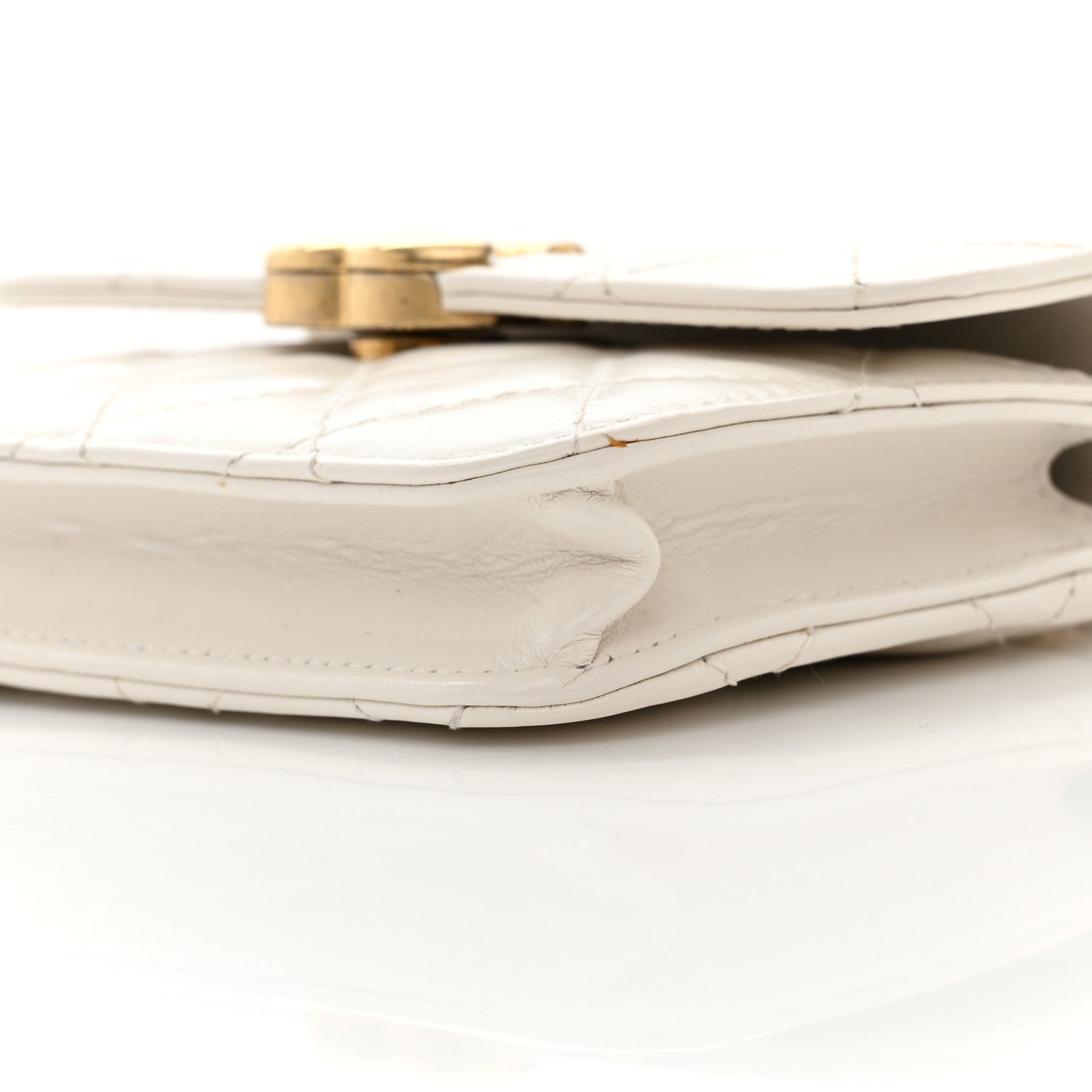 Chanel Calfskin Quilted Perfect Fit Coin Purse With Chain White 11 of 12