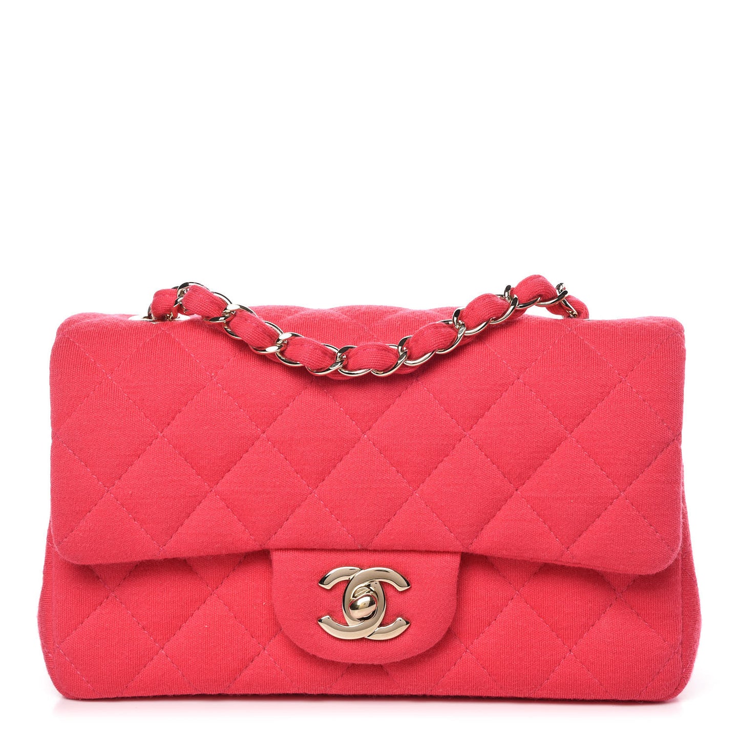 Jersey Quilted Mini Rectangular Flap Pink