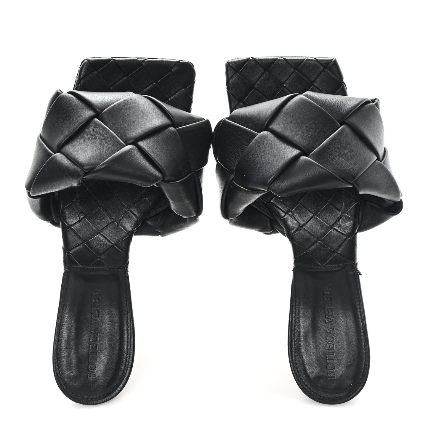 Nappa Maxi Intrecciato Lido Mule Sandals 36 Black