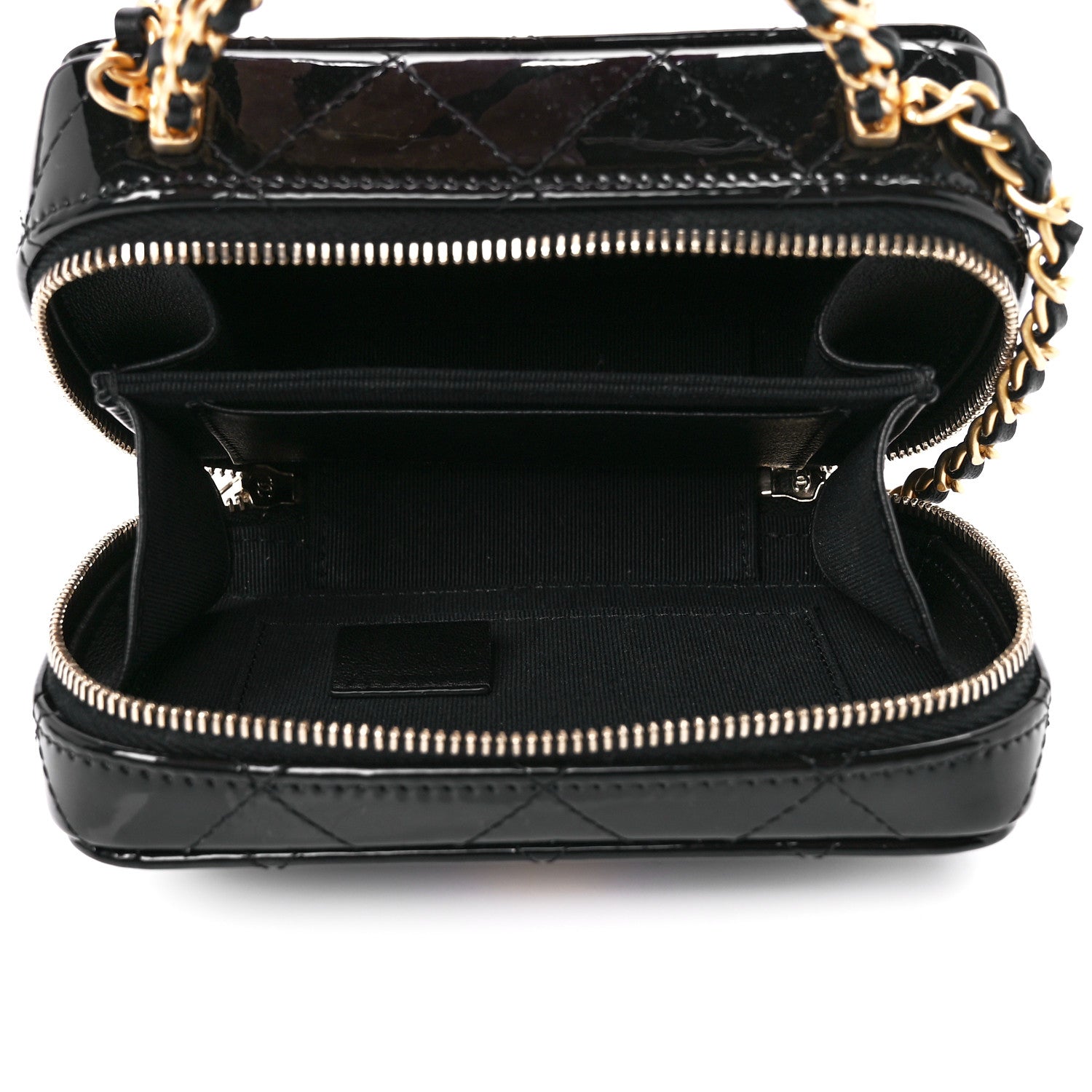 Chanel Patent Quilted Mini Pick Me Up Vanity Case Black 5 of 11