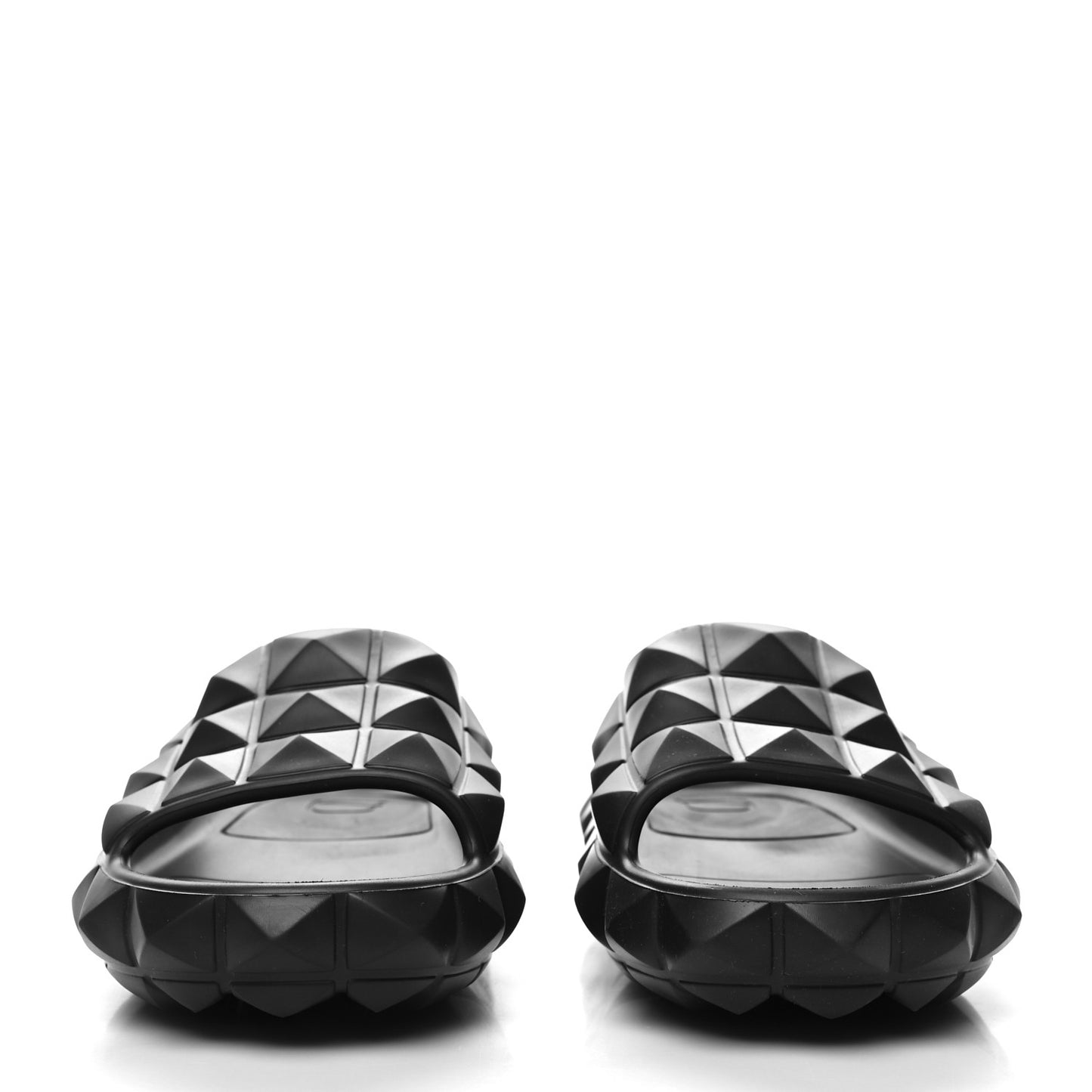 Rubber Roman Stud Turtle Slide Sandals 36 Black