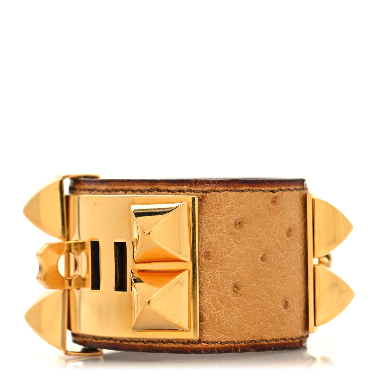 Ostrich Collier De Chien CDC Bracelet Gold