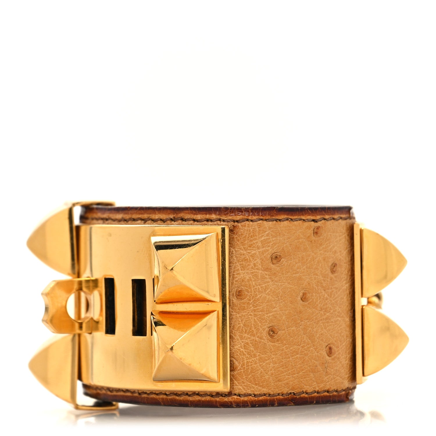 Hermes Ostrich Collier De Chien CDC Bracelet Gold 3 of 8