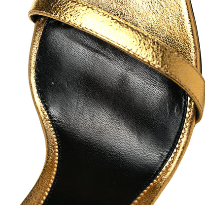 Tom Ford Metallic Nappa Padlock Stiletto 105mm Sandals 41.5 Gold 10 of 11