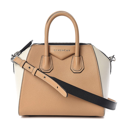 Givenchy Sugar Goatskin Mini Tri-Color Antigona Light Brown Beige Black 1 of 10