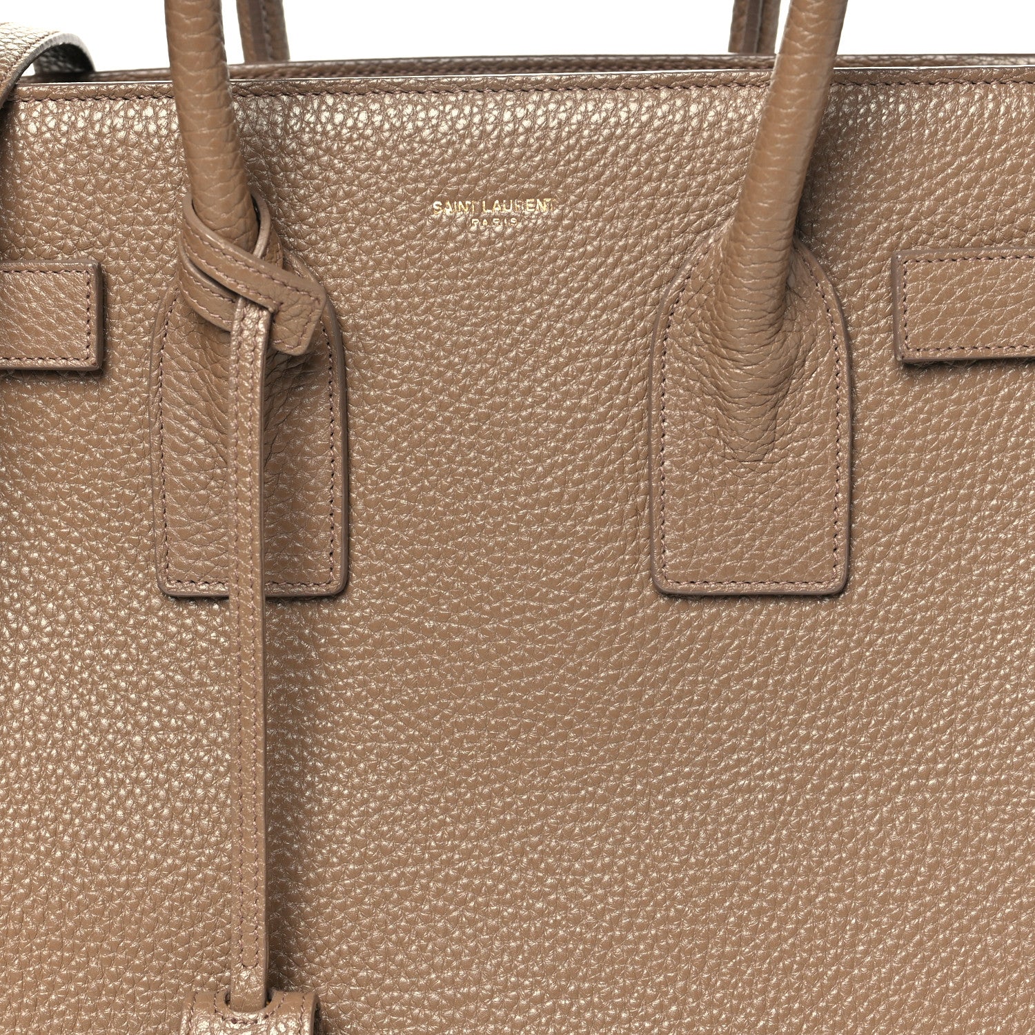 Saint Laurent Grained Calfskin Small Sac De Jour Taupe 7 of 11