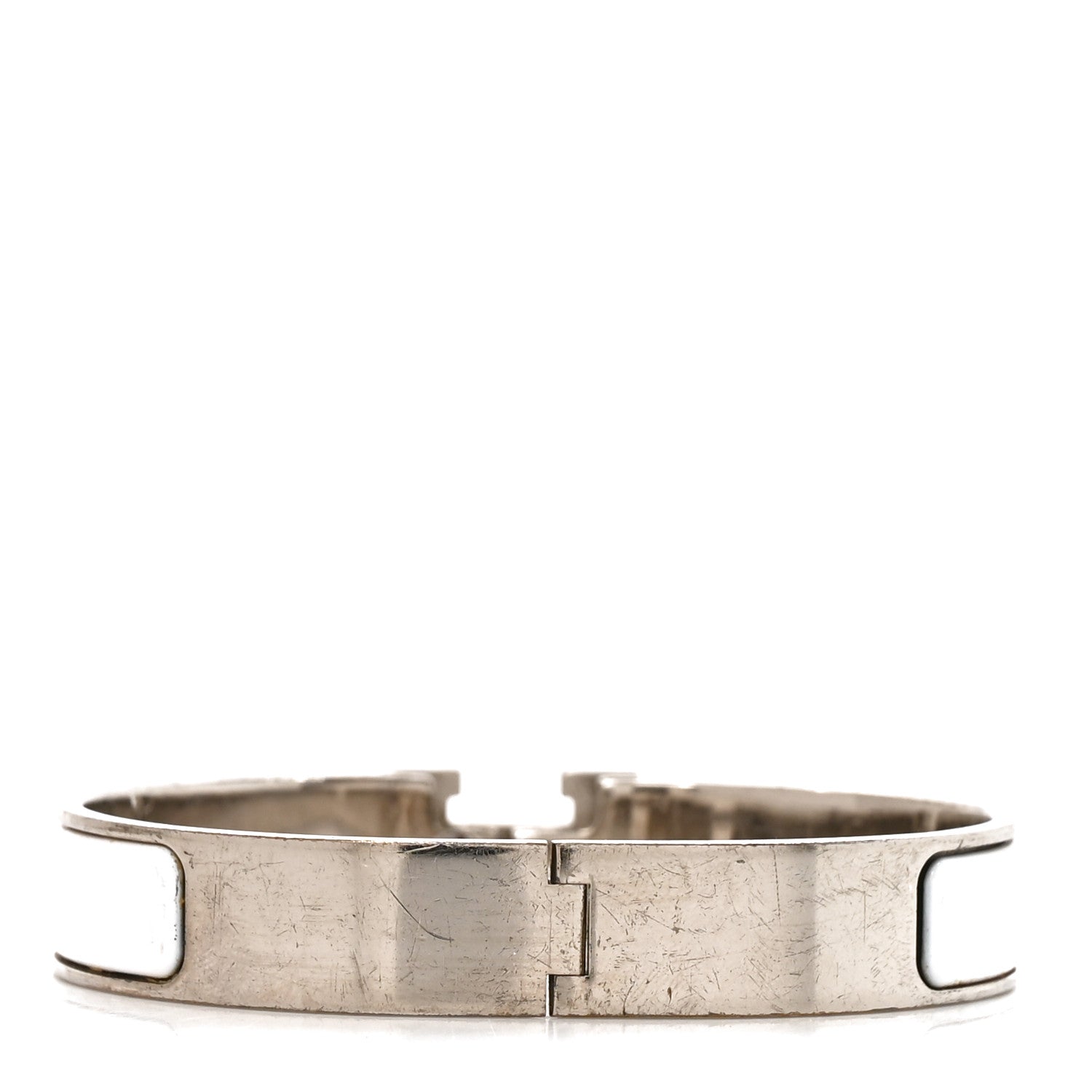Hermes Enamel Narrow Clic Clac H Bracelet GM White 3 of 5