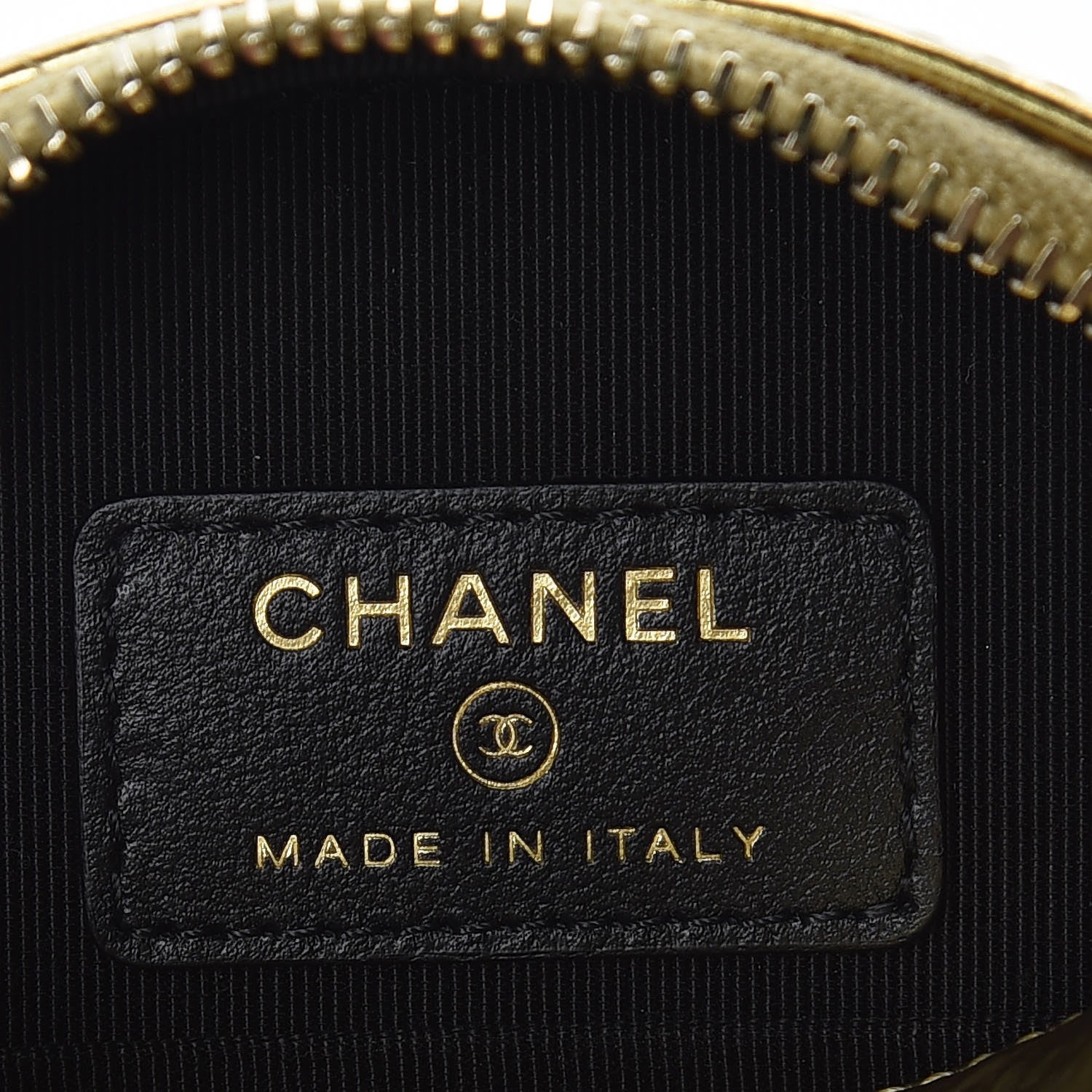 Chanel Metallic Calfskin Crocodile Embossed Cocodile Round Clutch with Chain Gold 6 of 8