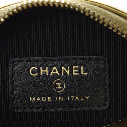 Chanel Metallic Calfskin Crocodile Embossed Cocodile Round Clutch with Chain Gold 6 of 8