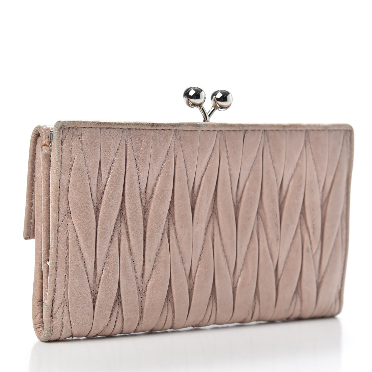Miu Miu Nappa Matelasse Lux Flap Wallet Mughetto 3 of 15