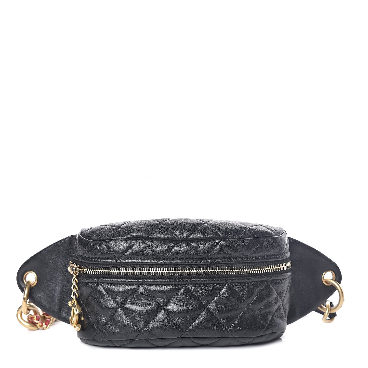Chanel Lambskin Quilted Waist Belt Bag Fanny Pack Black 1 of 10