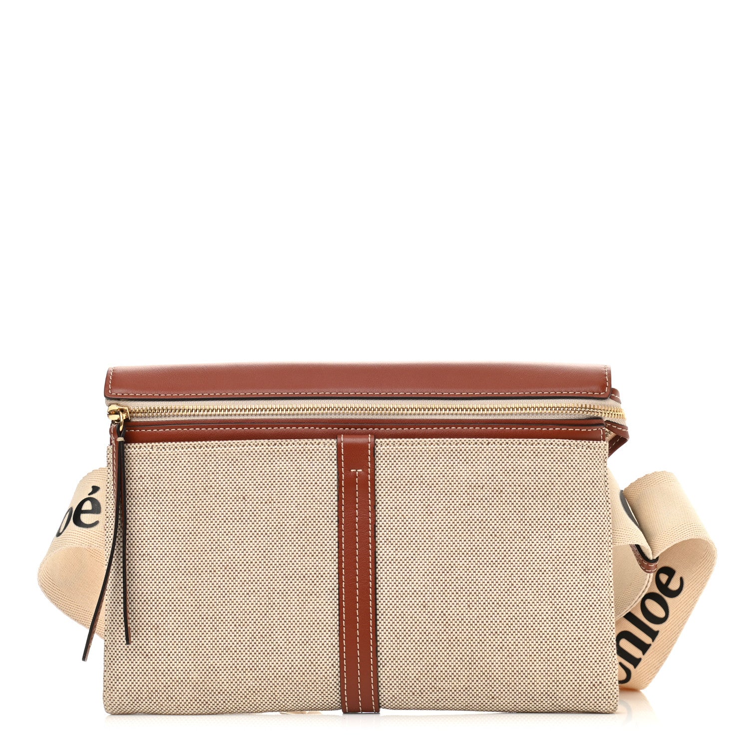 Chloe Cotton Calfskin Woody Belt Bag Beige Brown 1 of 11