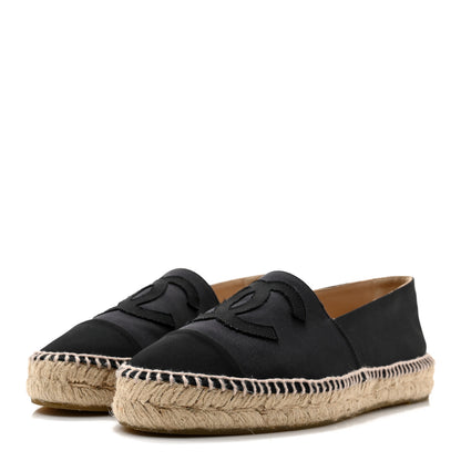 Chanel Satin Grosgrain Espadrilles 39 Black 3 of 12