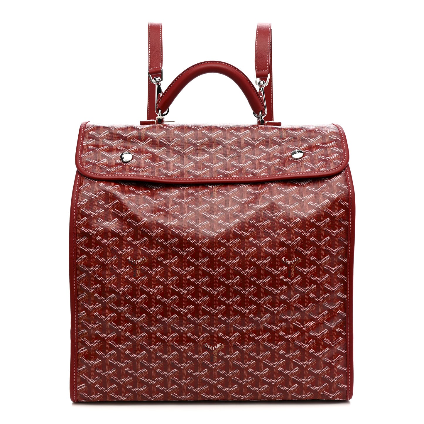 Goyardine Saint Leger Soft Briefcase Backpack Red