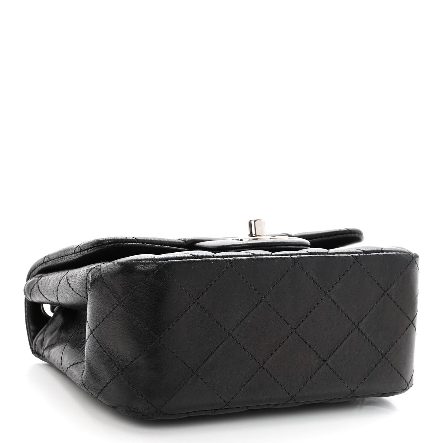 Lambskin Quilted Mini Square Flap Black