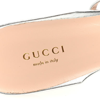 Gucci Metallic Nappa Victoria Strappy Horsebit Sandals 40 Silver 7 of 7