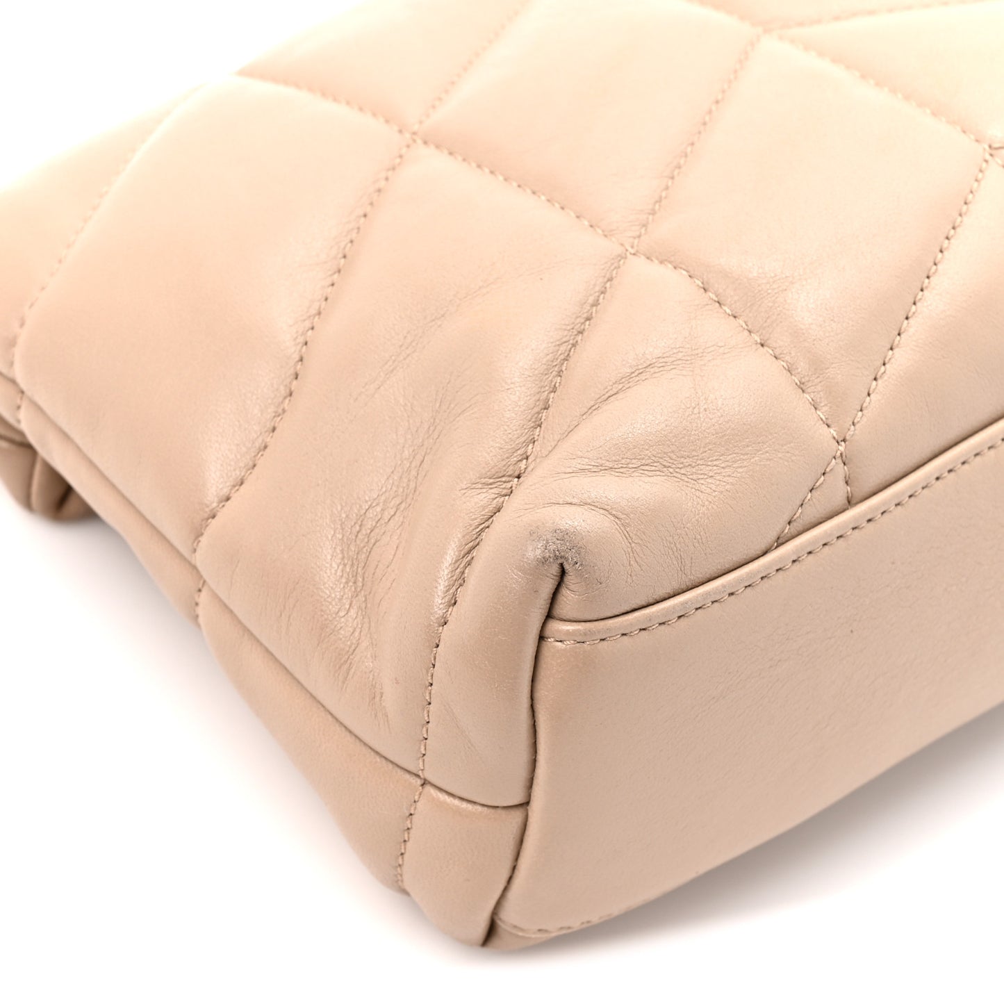 Lambskin Quilted Toy Loulou Puffer Monogram Chain Satchel Nude Powder