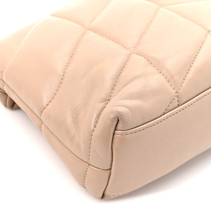 Saint Laurent Lambskin Quilted Toy Loulou Puffer Monogram Chain Satchel Nude Powder 11 of 13