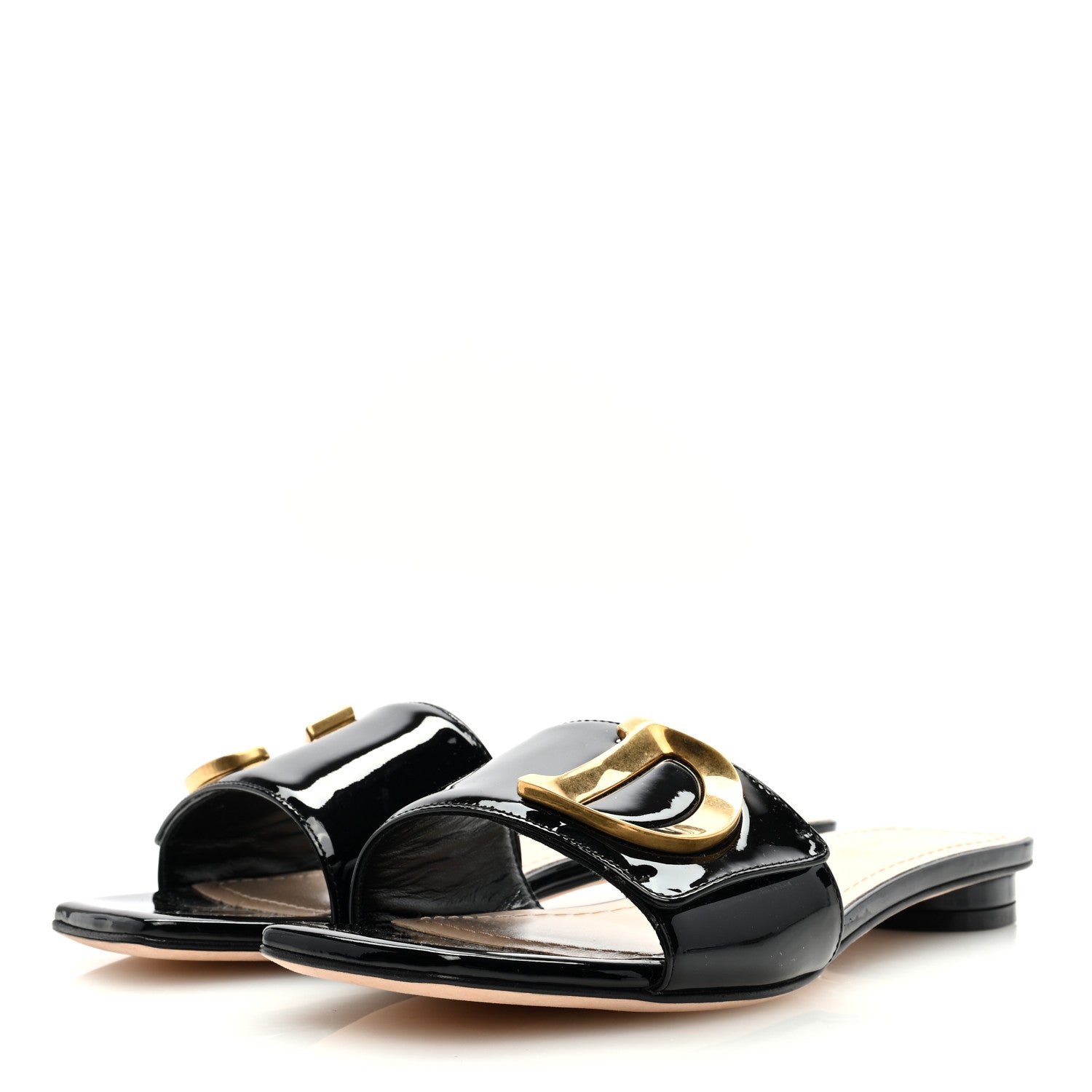 Christian Dior Patent C'est Dior Slide Sandals 36.5 Black 2 of 7