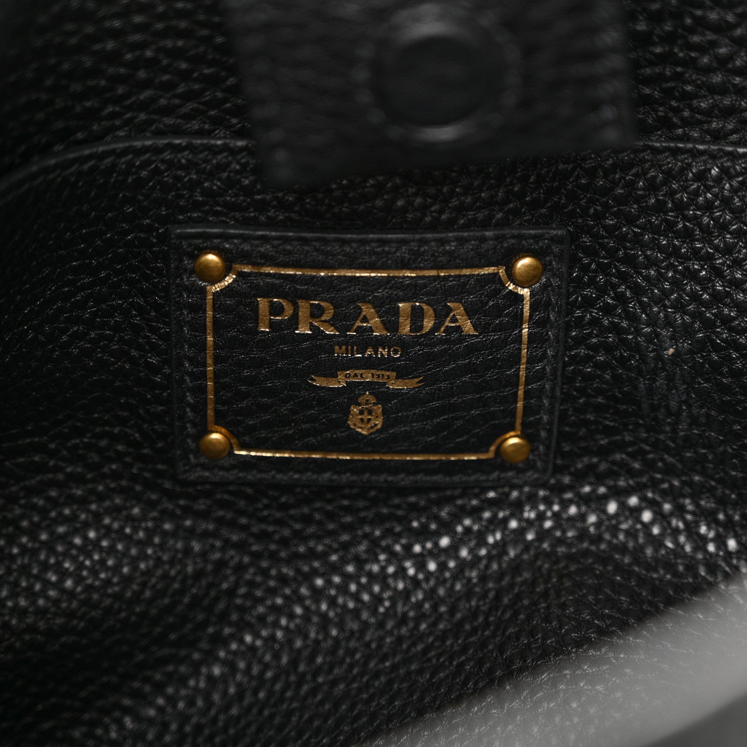 Prada Vitello Daino Embossed Logo Hobo Black 6 of 10