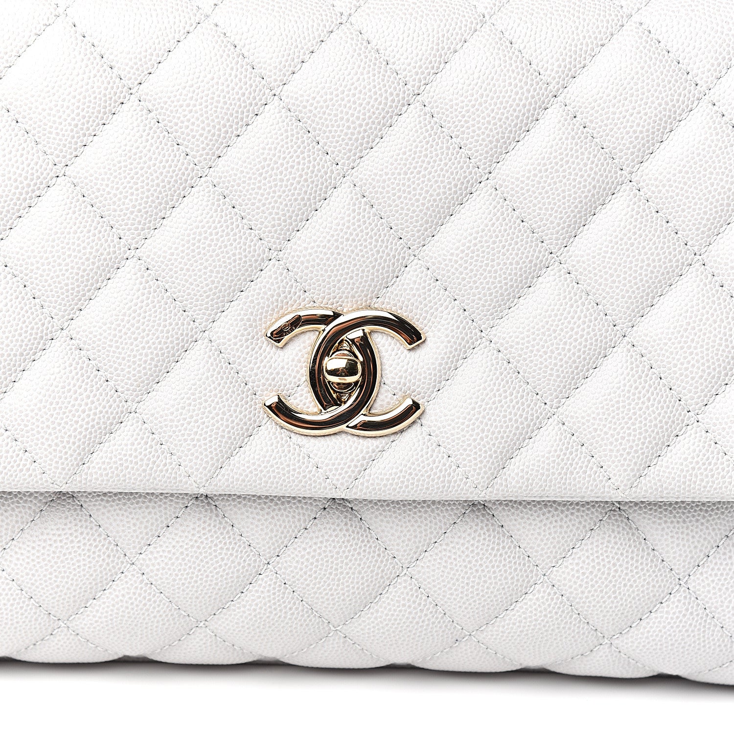 Chanel Caviar Quilted Small Coco Handle Flap Light Grey 8 of 9