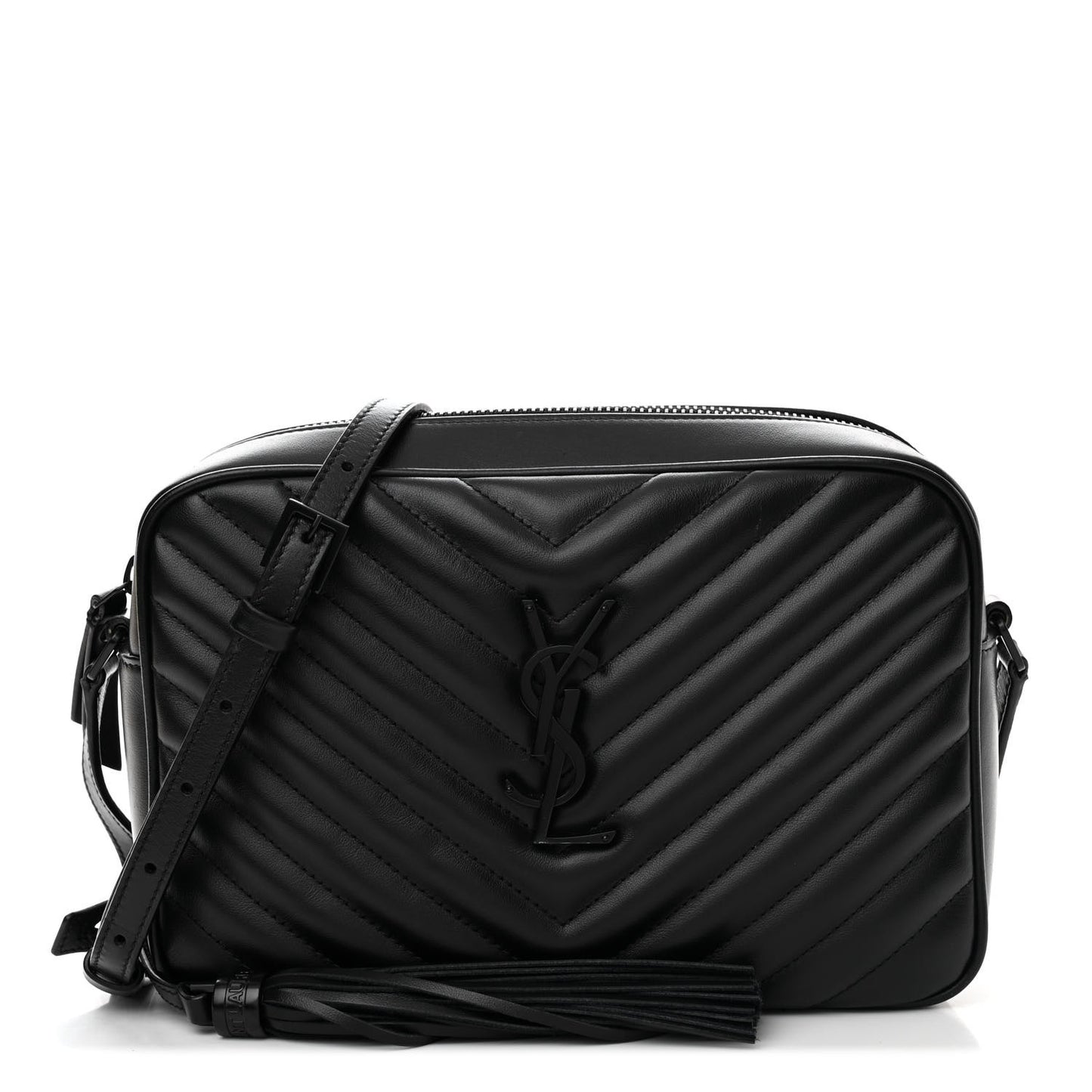 Calfskin Matelasse Monogram Monochrome Lou Camera Bag Black