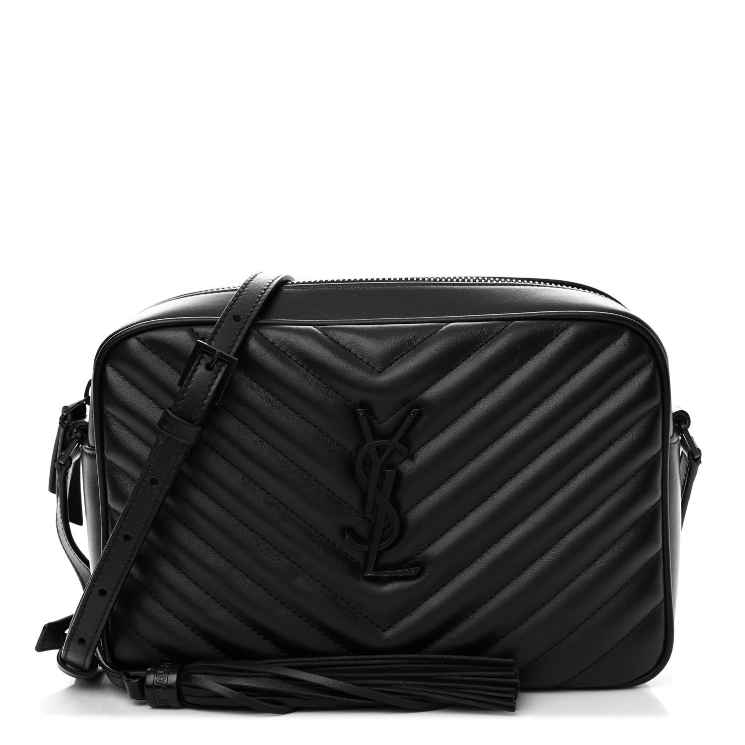 Saint Laurent Calfskin Matelasse Monogram Monochrome Lou Camera Bag Black 1 of 10