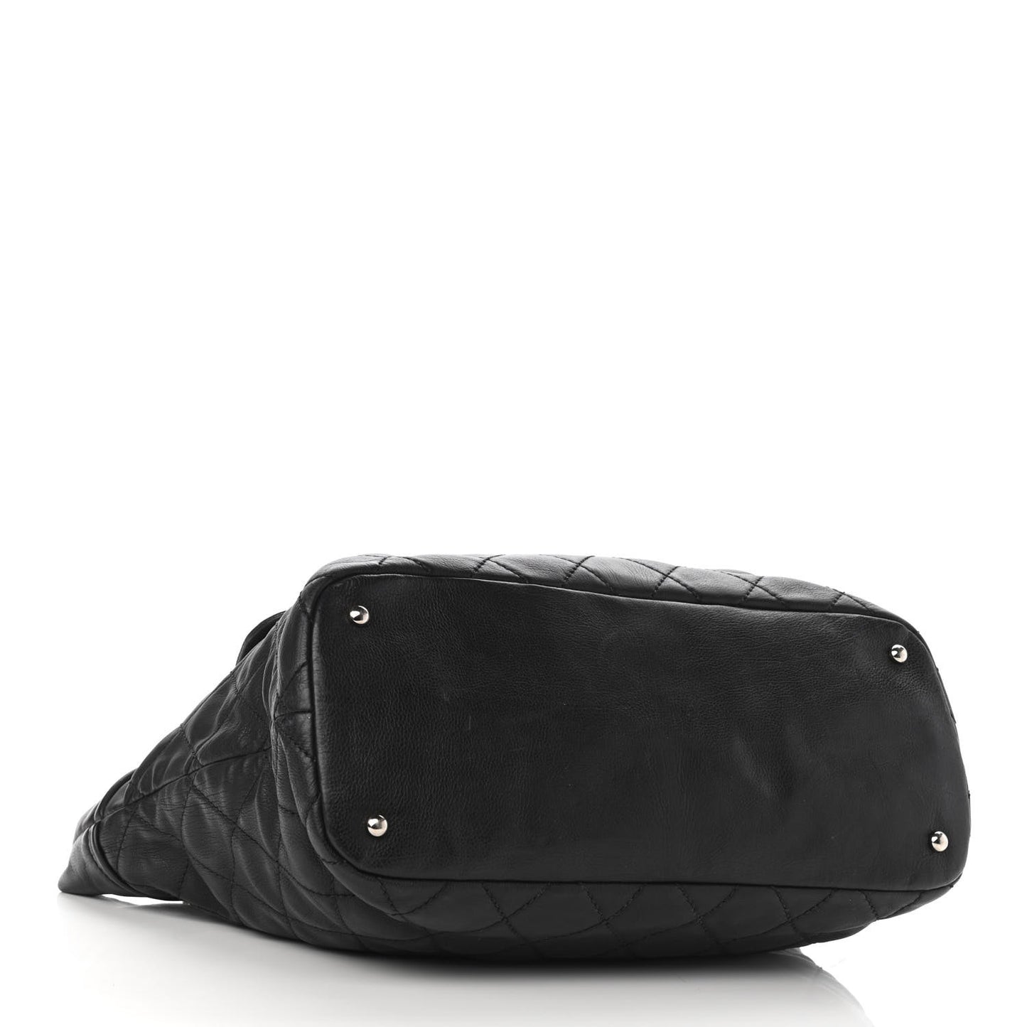 Calfskin Large Front Flap Tote Black