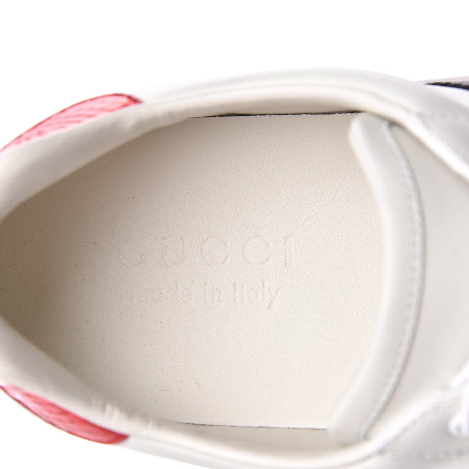 Gucci Calfskin Ayers Web Blind for Love Embroidered Mens Ace Sneakers 5.5 White 7 of 9