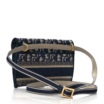 Christian Dior Oblique Slim Saddle Pouch Blue 3 of 11