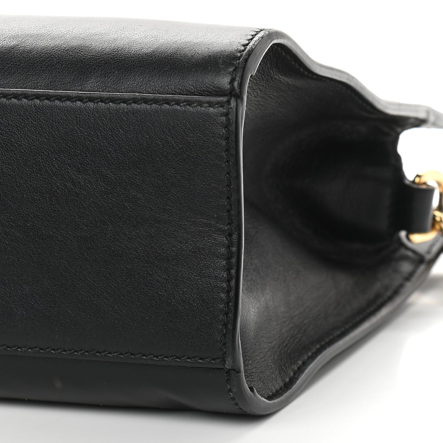 Calfskin Marmont Ribbon Top Handle Bag Black