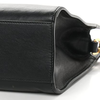 Gucci Calfskin Marmont Ribbon Top Handle Bag Black 10 of 10
