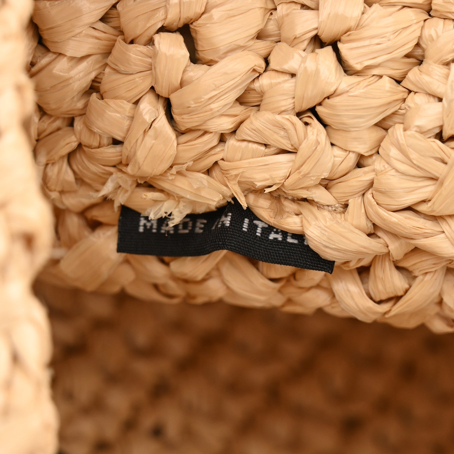 Prada Yarn Raffia Effect Crochet Embroidered Small Logo Tote Naturale 7 of 10