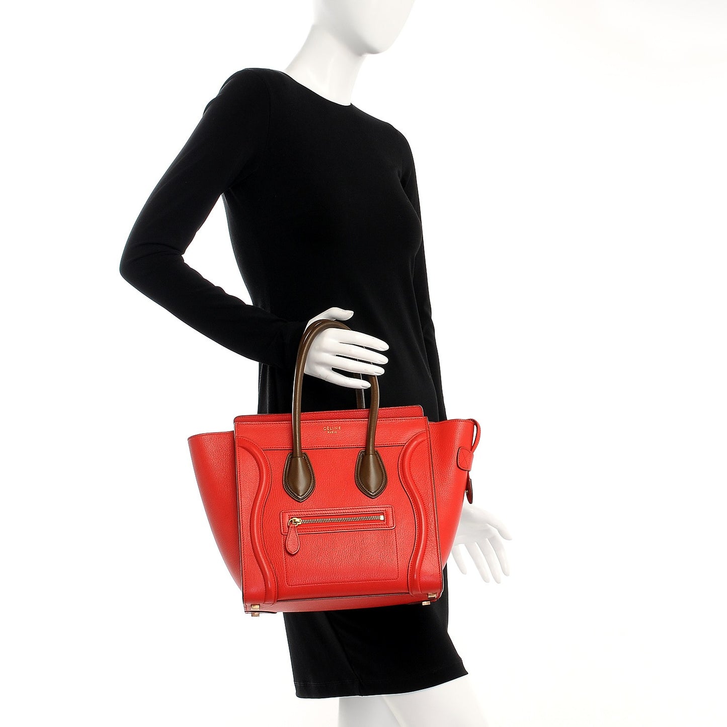 Goatskin Micro Bi-Color Luggage Red