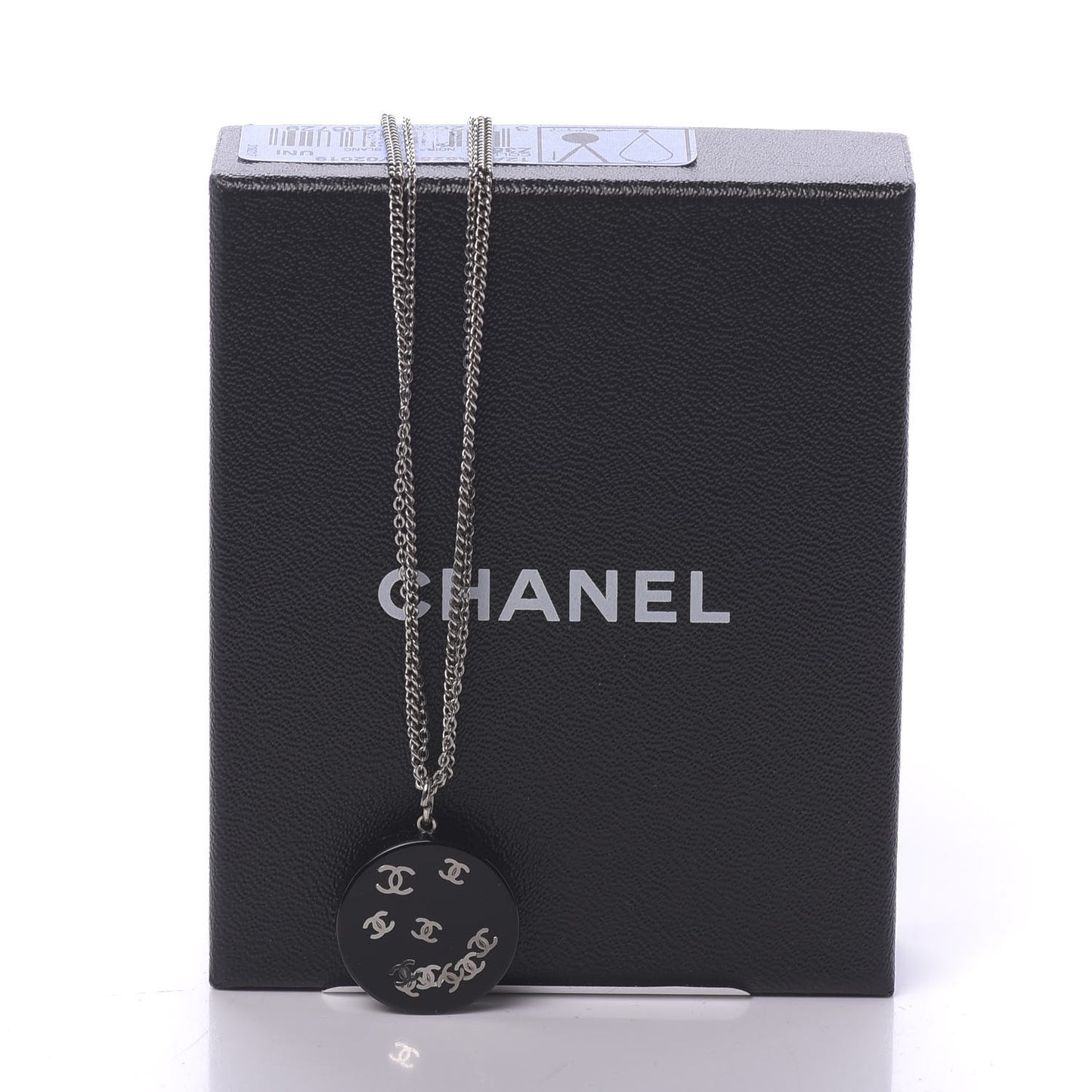 Resin CC Necklace Black Silver