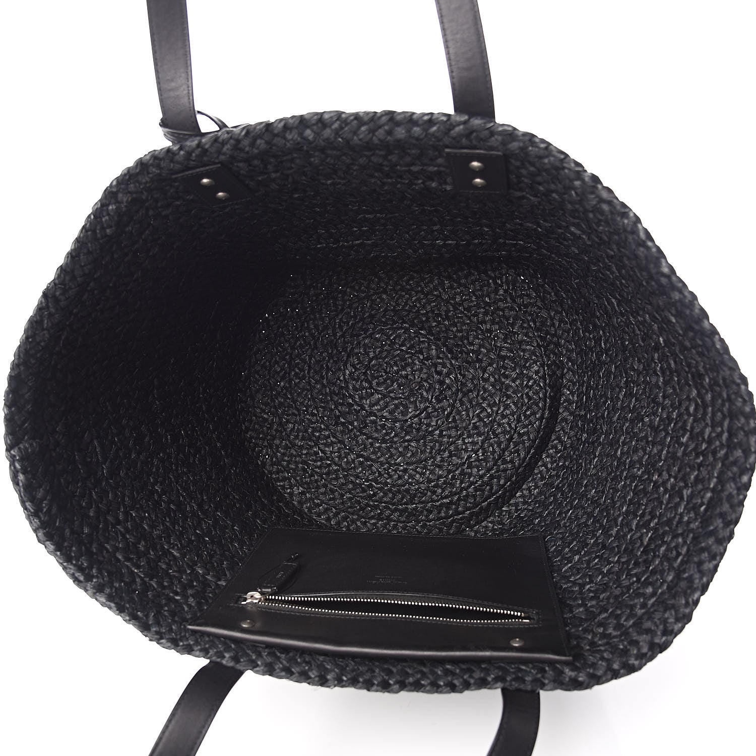 Saint Laurent Raffia Medium Panier Bag Black 5 of 9