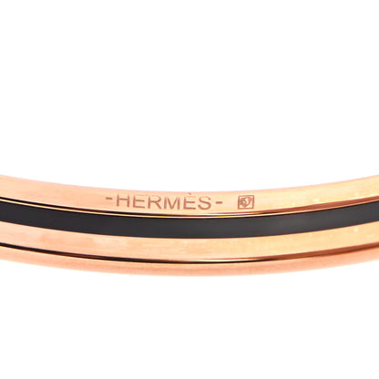 Hermes Enamel Printed Narrow Voltes Et Pirouettes Bracelet 62 Terre Orange 2 of 3