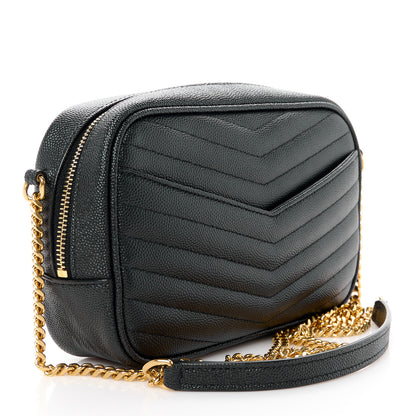 Saint Laurent Grain De Poudre Matelasse Monogram Mini Lou Camera Bag Black 3 of 10