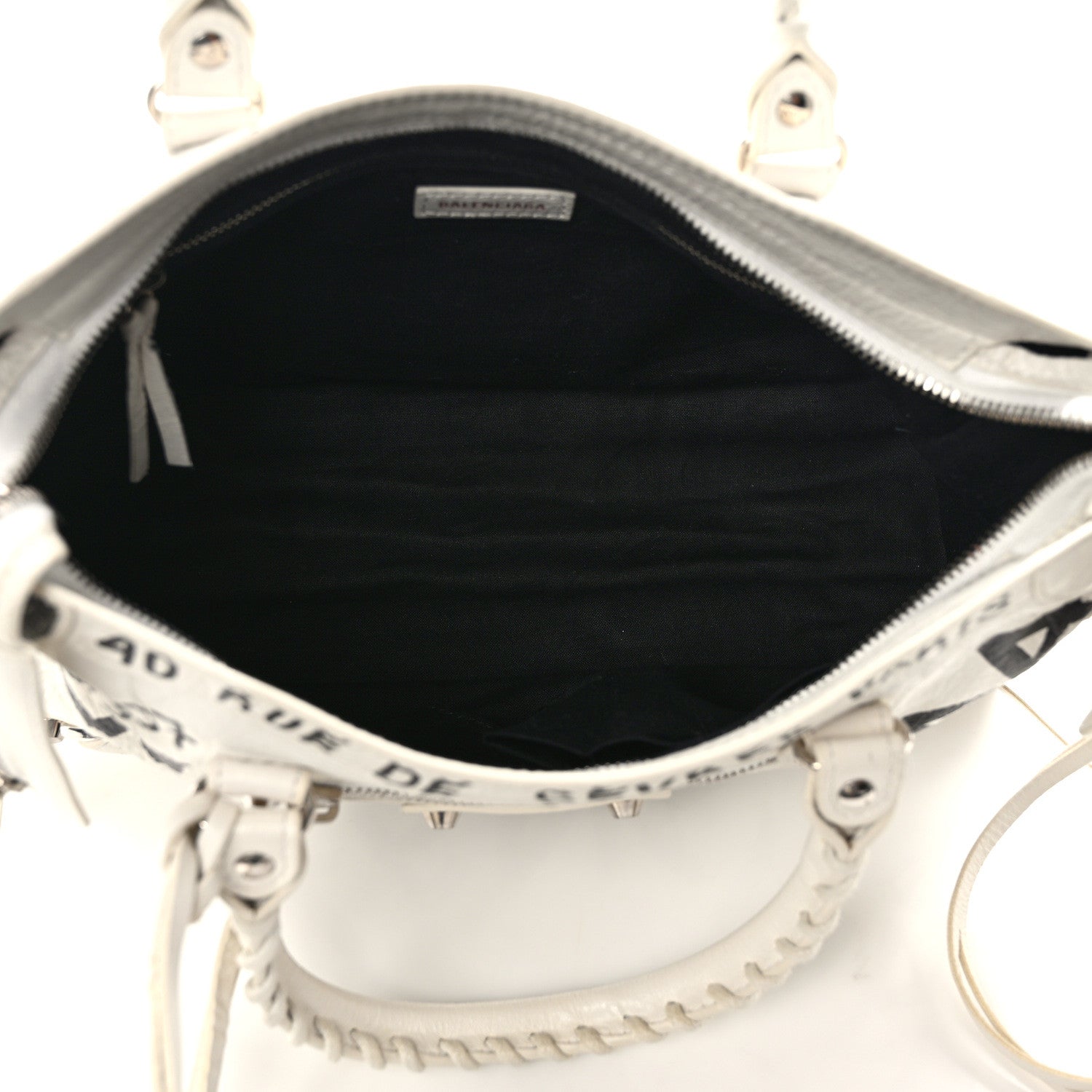 Balenciaga Agneau Graffiti All Over Classic Silver Hardware S City White Black 5 of 8
