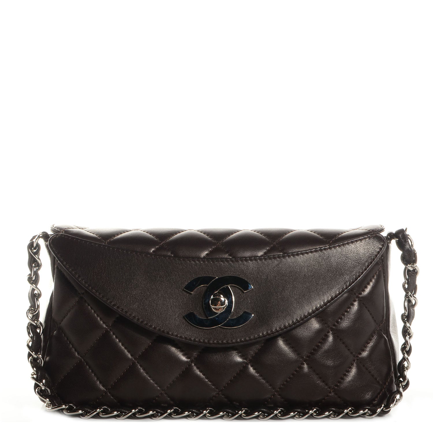 Chanel Lambskin Quilted Shoulder Bag Brown 1 of 8