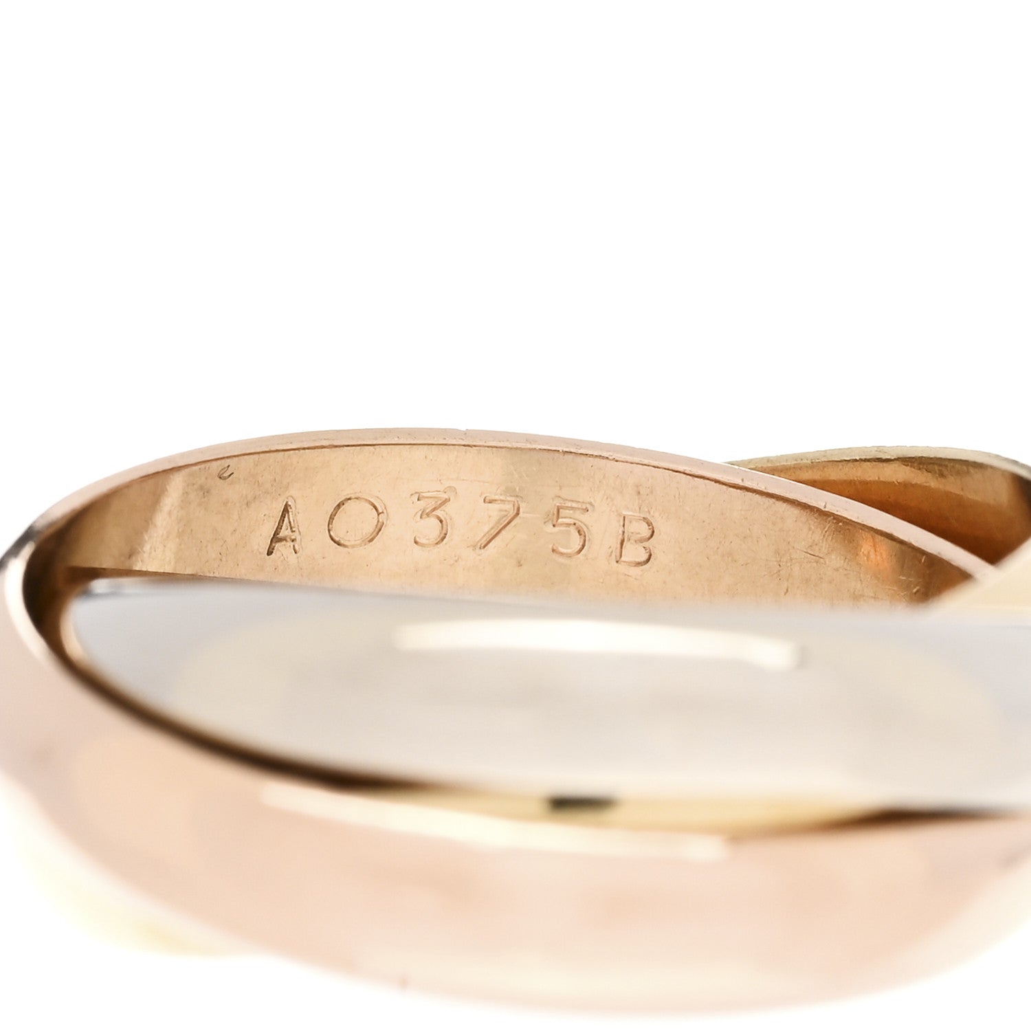 Cartier 18K Pink Yellow White Gold Classic Les Must De Cartier Trinity Ring 54 6.75 4 of 5