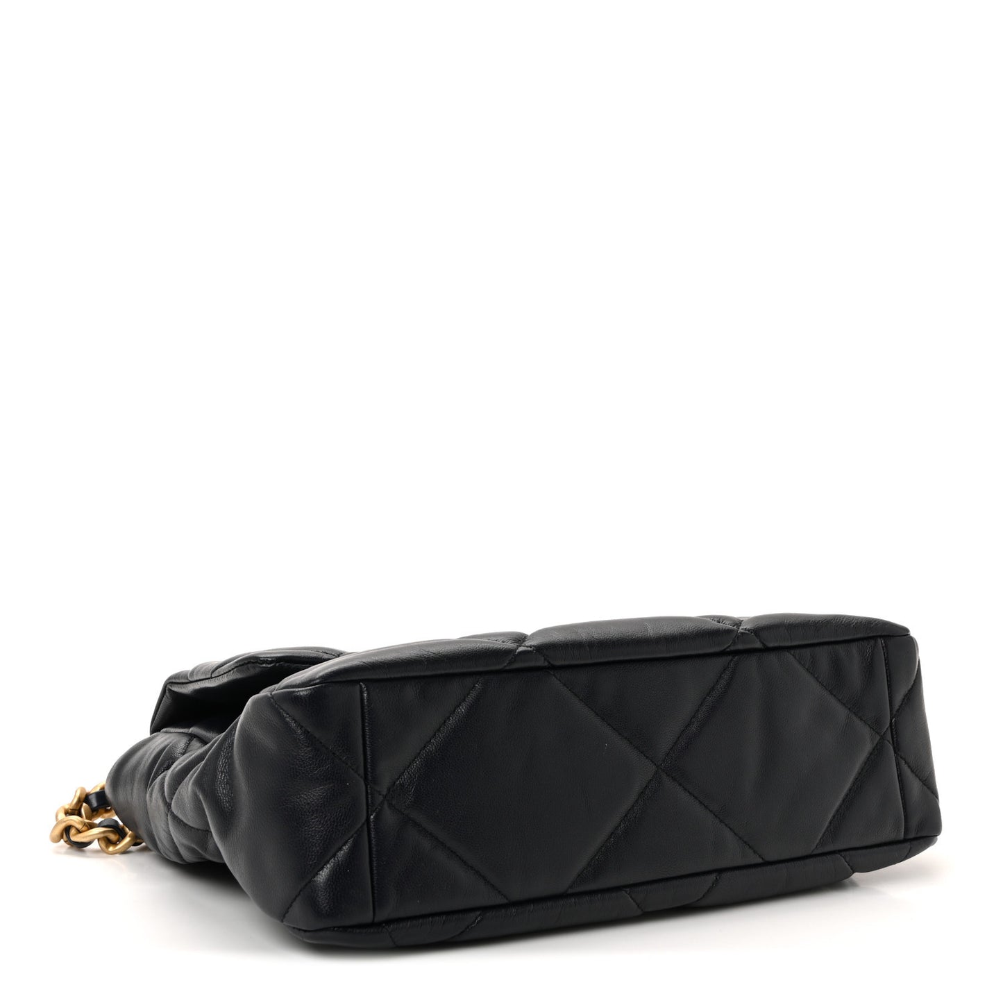 Goatskin Quilted Large Chanel 19 Flap Navy Blue