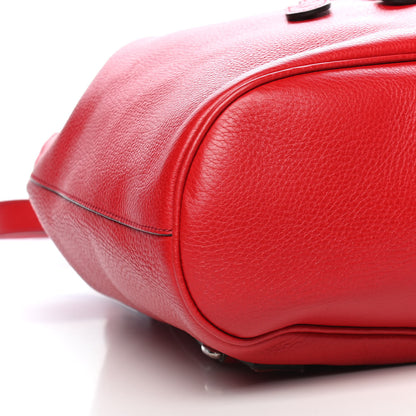 Gucci Pebbled Calfskin Small Soho Drawstring Backpack Tabasco Red 8 of 9