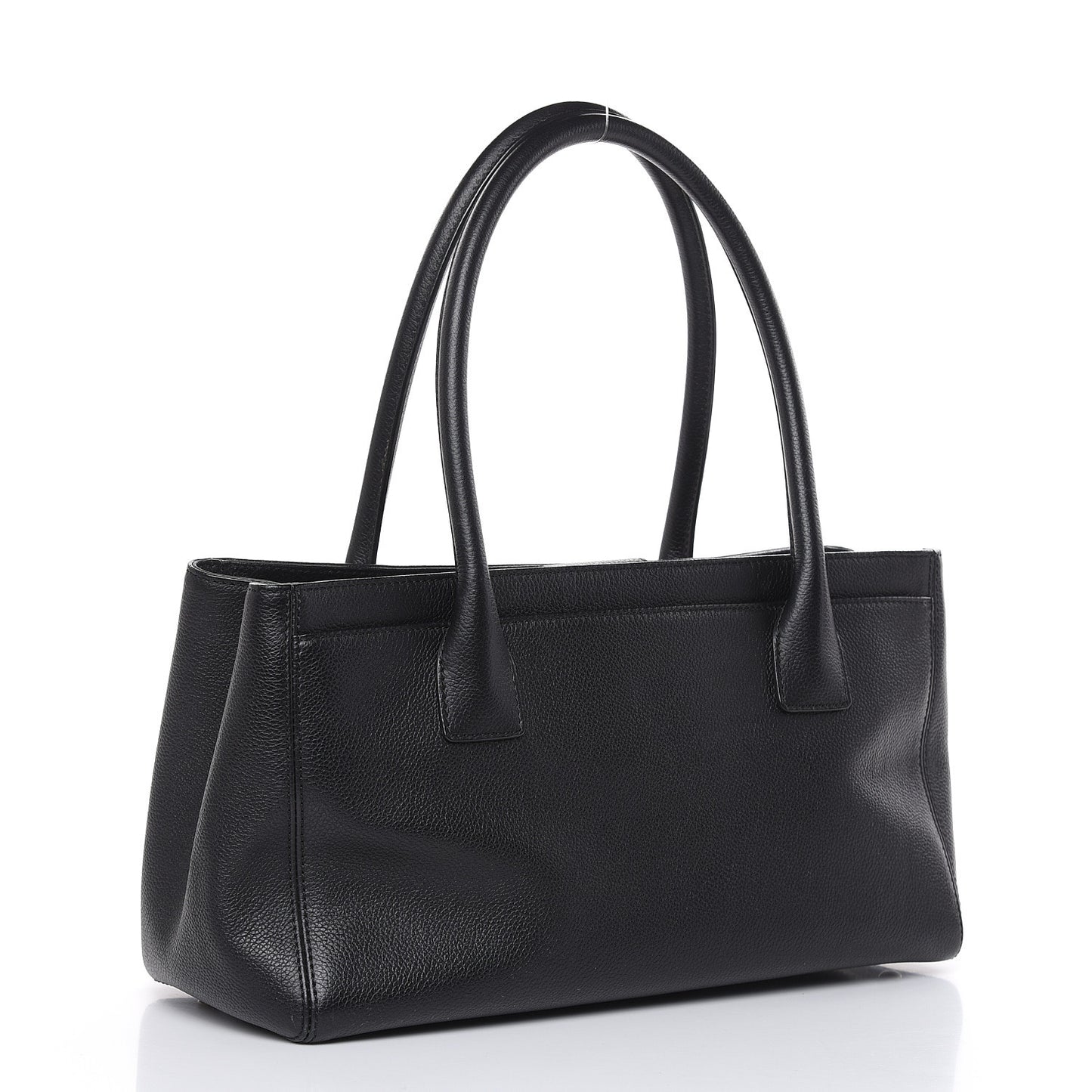 Calfskin Small Cerf Executive Shopper Tote Black