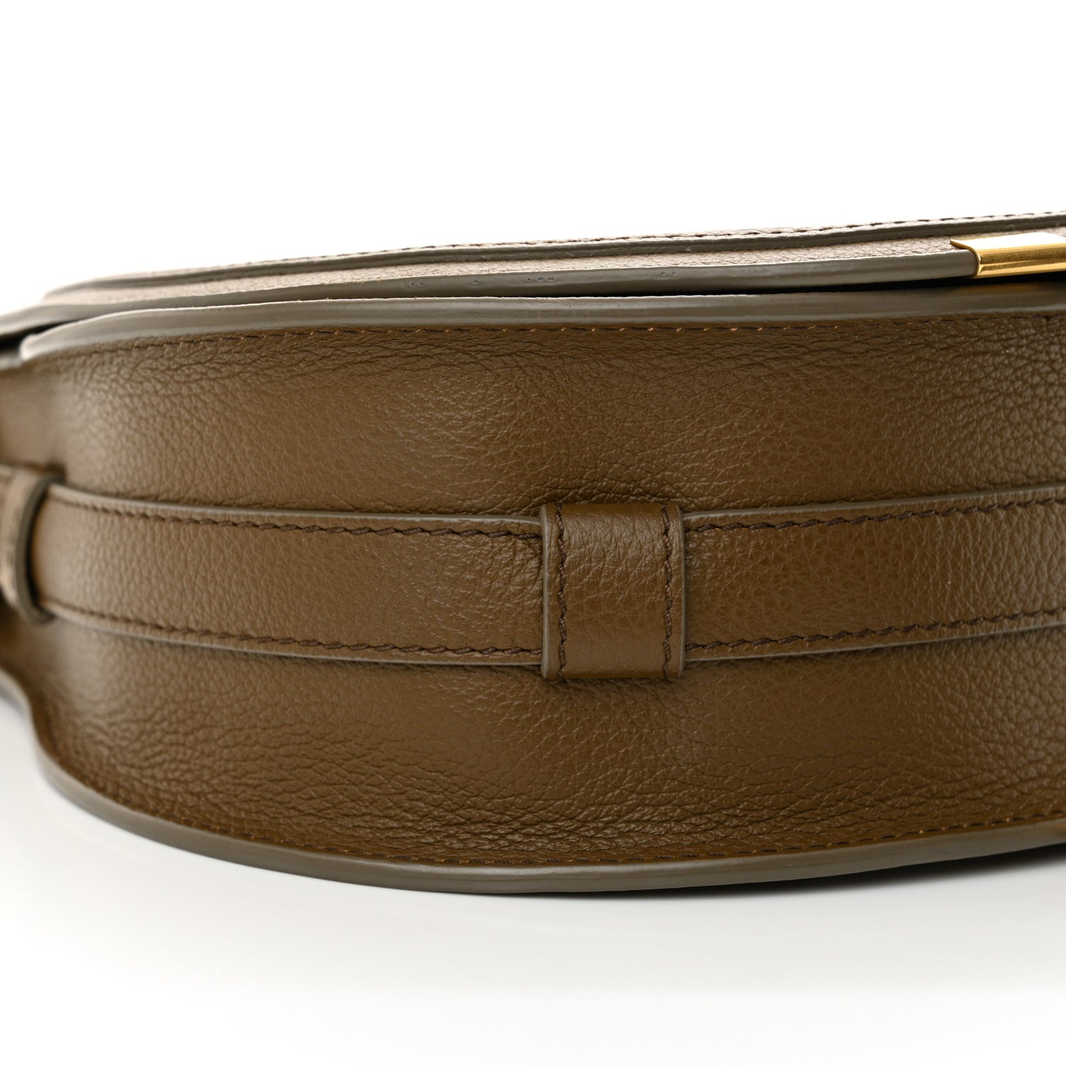 Chloe Grained Calfskin Small Marcie Saddle Bag Dark Khaki 8 of 9
