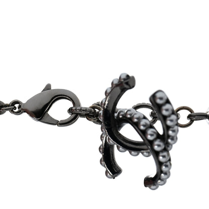 Chanel Ruthenium Pearl CC Chain Short Necklace Grey 4 of 5