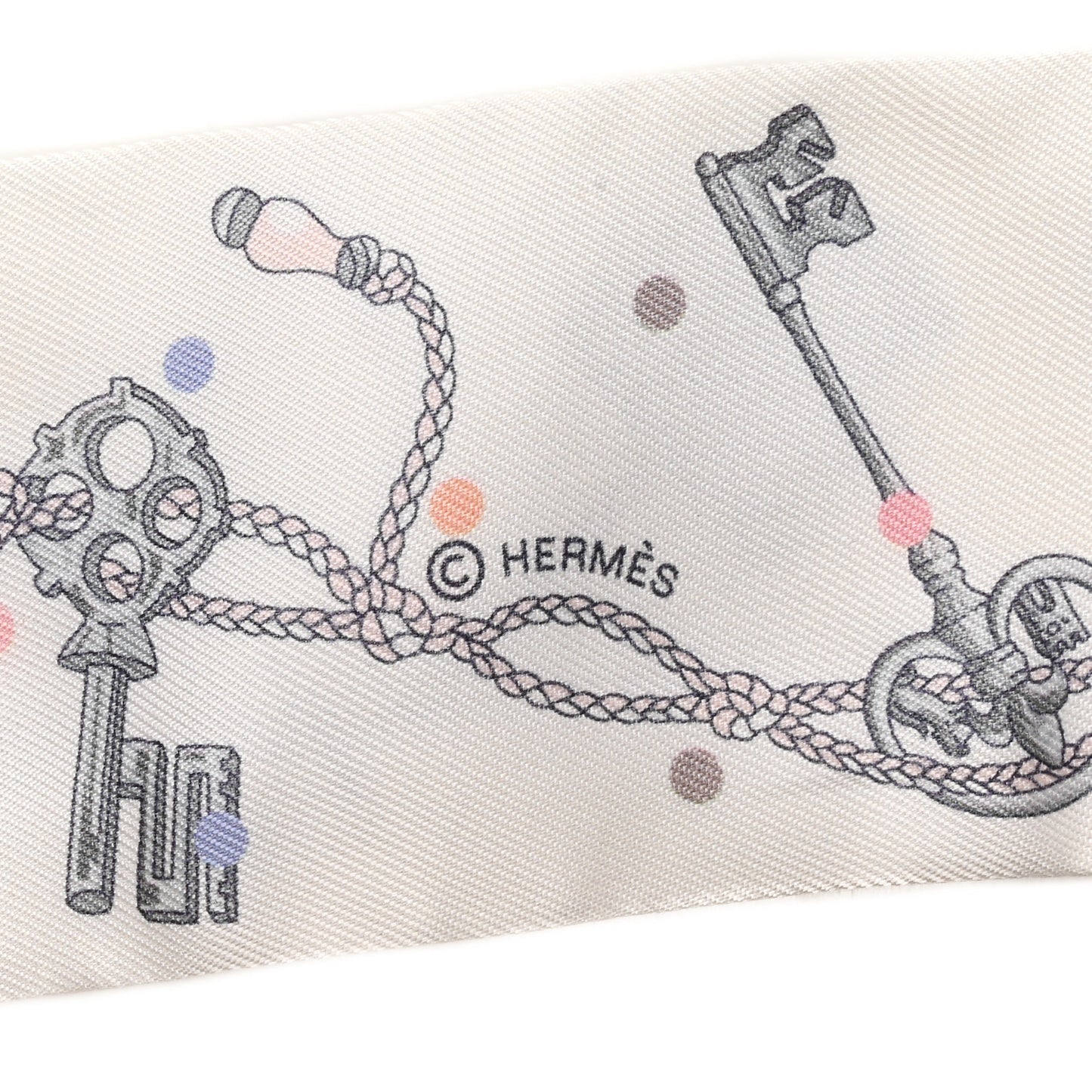 Silk Les Cles A Pois Twilly White Gris Acier