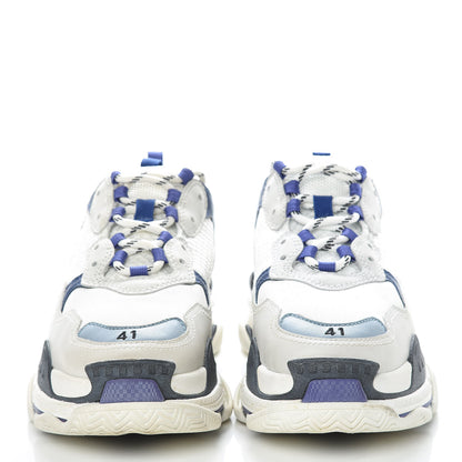 Balenciaga Fabric Mesh Mens Triple S Sneakers 41 White Blue Violet 2 of 19