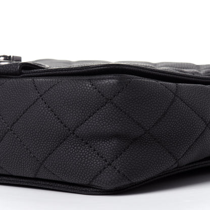 Chanel Washed Caviar Quilted Small Square Turn Around Ligne Flap Dark Grey 9 of 10