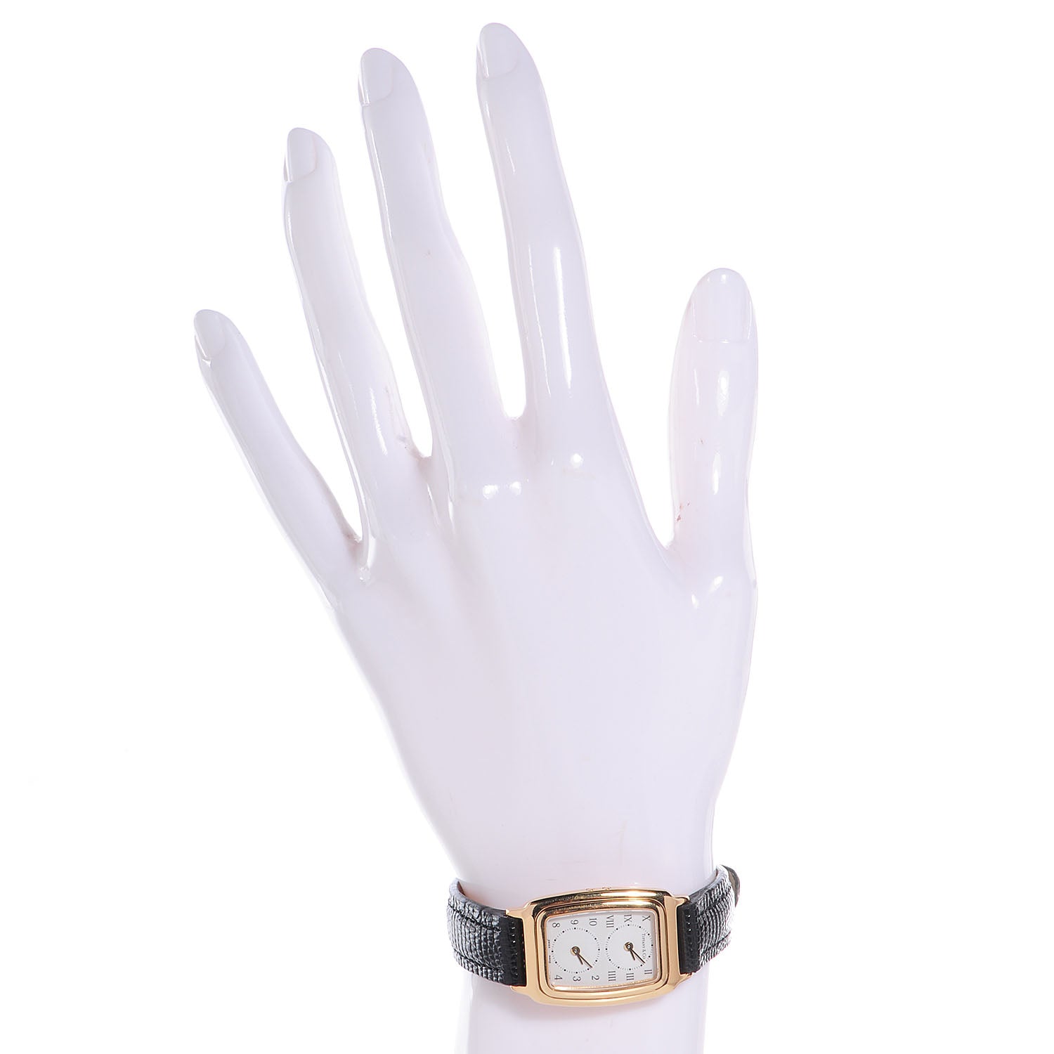 Tiffany 18K Yellow Gold Lizard 22mm Quartz Watch 2 of 9